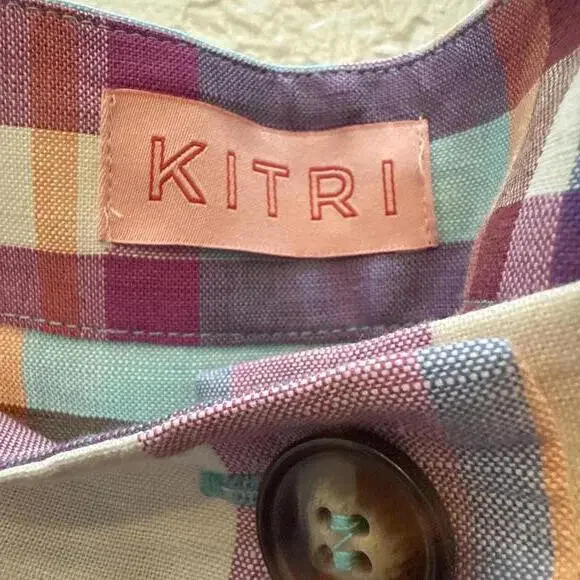 Women’s KITRI Lupeta Plaid Button Down Skirt Size 8 - Picture 4 of 8